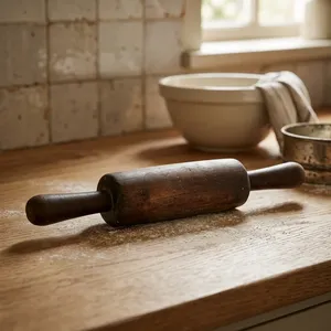 Rodillo de Masa de Madera Vintage para Chapati, Belan, Utensilio de Cocina Indio Tradicional Hecho a Mano, Rodillo Rústico para Masa, Uso en la Cocina - Product Image 5