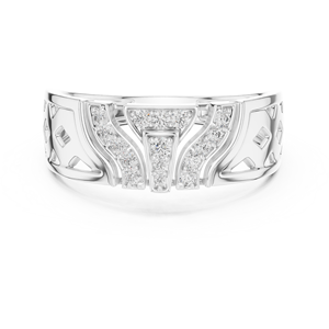 Anillo de Diamante Cultivado en Laboratorio, Corte Redondo, con Incrustaciones en Oro Blanco de 18 Quilates, para Bodas, Compromisos, Fiestas y Uso Diario para Hombres - Product Image 1