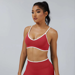 Conjunto Deportivo de 2 Piezas para Mujer, Sujetador Deportivo con Bloques de Color, Leggings de Cintura Alta con Efecto Push-Up, Conjunto para Gimnasio - Product Image 1