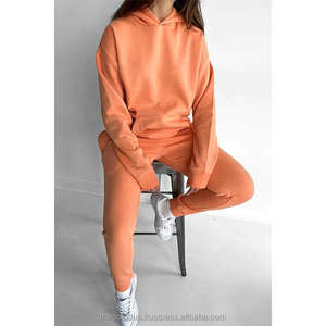 Women's Tracksuit Loose Fit Logo Embroidery Cheap Womens Tracksuits 2 Piece Set Fleece Oversized Plain Pullover Hoodie for Women - Product Image 6