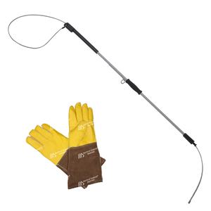 Bastón de acero inoxidable veterinario hecho a medida para perros y reptiles, guantes de cuero a prueba de mordeduras para atrapar productos de PET - Product Image 5