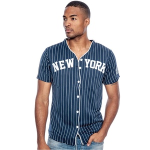 Pure Wholesale OEM Blank Men's New York Slim Fit Pinstripe Baseball Sublimation Jersey All Weather Uniformes de béisbol transpirables - Product Image 6