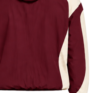 Mens <b>Burgundy</b> Neutral Colorblock Nylon Hoodie <b>Shorts</b> Set Quarter Zip Lightweight Athletic Running Gym Casual Sports Outfit - Product Image 6