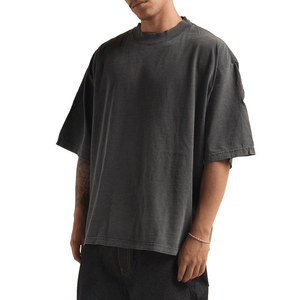 T-shirt surdimensionné court à épaules tombantes en coton biologique 100 % personnalisé avec logo, coupe ajustée, 280 g/m², vente en gros - Product Image 6