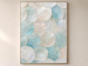 Venta Directa de Pintura Artesanal en Mosaico Redondo Abstracto de Madreperla, Decoración Elegante para Sala de Estar Moderna - Product Image 2