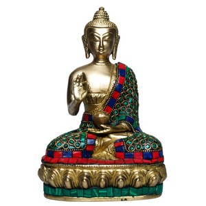 Sculpture de Bouddha en laiton de luxe, plaquée or, artisanale, pour la décoration de la maison et de mariage, meilleur prix - Product Image 3