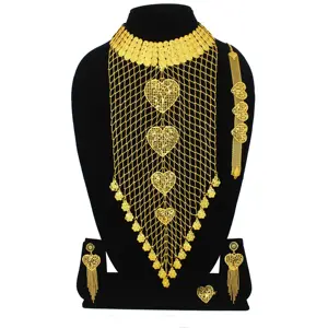 Sieraden Benodigdheden Vrouwen Indian Sieraden Rhodium Vergulde Dubai Bruids Bruiloft Sieraden Set Groothandel Koperen Dubai Oorbellen