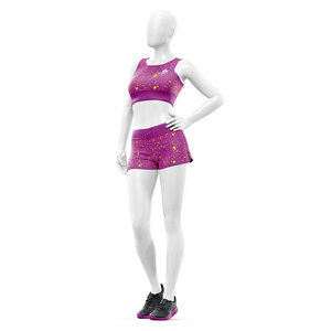 Conjunto Deportivo de Yoga Sublimado de 2 Piezas para Mujer, Personalizado OEM, Bra Deportivo y Pantalones Cortos para Entrenamiento y Ejercicio - Product Image 2