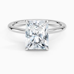 BOJ <b>Ring</b> 0102 Radiant Cut 925 <b>Silver</b> Halo Stone Prong Setting <b>Solitaire</b> Diamond <b>Ring</b> 2ct D Color VVS1 Moissanite GRA Certified - Product Image 1