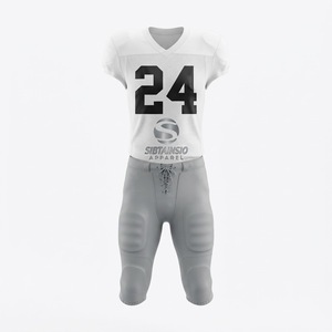 Nouveauté, vente en gros, ensembles de vêtements de sport personnalisés pour équipes, impression par sublimation numérique, maillot de football américain brodé pour hommes, short - Product Image 3