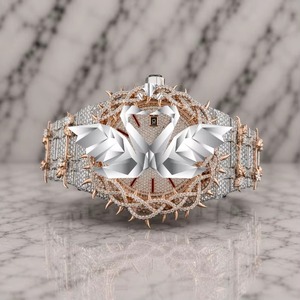 Eco Friendly Classic Luxury Mechanical Moissanite Diamond Watch for Men Stainless Steel Case Rubber Band 10 Bar Water Resistance - Product Image 6