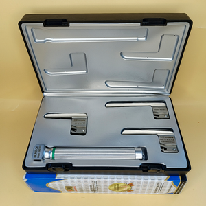 Laryngoscope Miller à fibre optique, lame 00-0-1, ensemble avec poignée enfant, qualité supérieure, réutilisable, en acier inoxydable, fibre optique - Product Image 1