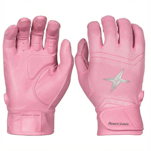 genuine leather customized Leather Batting Gloves Custom Logo Breathable pink color high grip Gloves - Product Image 1
