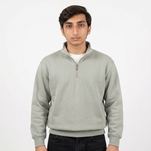 Sudadera Personalizada para Hombre con Cierre de Cremallera, Tejido de Algodón Terry, Corte Holgado, Cuello Alto Simulado, Estilo Urbano Casual - Product Image 1