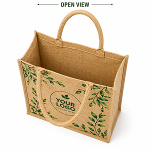 Eco Friendly Printed Jute Tote <b>Bag</b> with Custom Logo <b>Reusable</b> Shopping Grocery Promotional Carry <b>Bag</b> - Product Image 4
