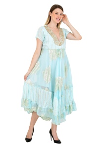 Chic robe d'été femmes mode d'été pour Cocktail et décontracté Looks robe rayonne or rayure travail grande taille plage fête vêtements de mariage - Product Image 4