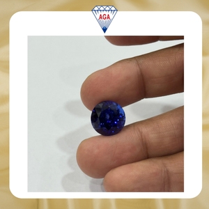 แทนซาไนต์สีน้ำเงินรอยัลธรรมชาติ ทรงกลม 13.91 กะรัต ได้รับการรับรองจาก GSI ผ่านการอบอุ่นแล้ว พลอยแทนซาไนต์แบบเม็ดเดี่ยว คุณภาพ AAAA จากแทนซาเนีย พลอยสีน้ำเงินคุณภาพเยี่ยม - Product Image 2