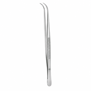 Pinzas de vendaje KANTROWITZ con puntas curvas dentadas y mandíbulas anguladas, longitud total 9-3/4 pulgadas (24.7 cm) ZETOMEDPRO - Product Image 1