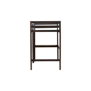 Cama Alta Doble Tipo Espresso para Niños, Madera de Caucho Resistente con Escritorio Integrado, Escalera y Barandilla de Seguridad - Product Image 4