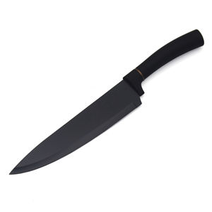 Juego de Cuchillos de Chef de Acero Inoxidable de 6 Piezas con Hojas con Recubrimiento Negro, Mangos de Madera, Diseño Ambidiestro para Uso Doméstico y para Frutas - Product Image 3