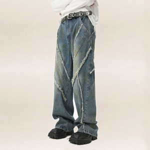 GENERSA SPORTS Jeans de Hombre Ligeros y Transpirables de Pana con Botones, Cintura Media, Estilo Hip Hop, Bolsillos Sólidos, Lavado Enzimático para Otoño - Product Image 2