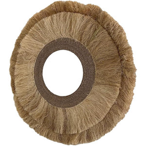 Miroir mural rond en bambou azur et jonc de mer Accent de maison côtière pour votre espace - Product Image 2