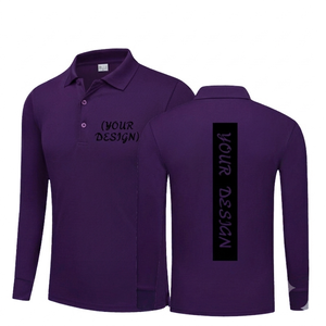 เสื้อโปโลผ้าเจอร์ซีย์เนื้อนุ่มสีม่วงเข้มคุณภาพพรีเมียมสำหรับผู้ชาย ผลิตจากผ้าฝ้าย 100% ระบายอากาศได้ดี รับผลิตแบบ OEM และส่งออกโดย DROGEN - Product Image 1