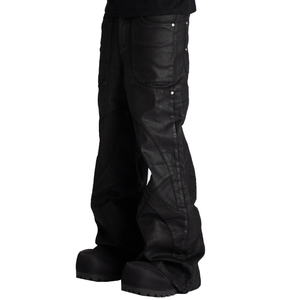 Jean en denim coupe droite personnalisé à motif croisé, délavé clair, de haute qualité, pour homme, taille haute, formel et décontracté, respirant, toutes saisons - Product Image 6
