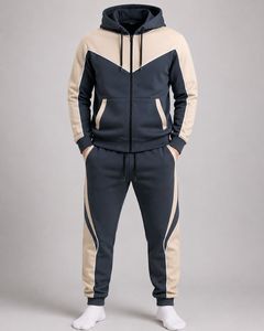 Survêtement unisexe sportif décontracté d'hiver, coupe classique, respirant, en polyester/coton, personnalisable, pour le jogging et le sport - Product Image 4