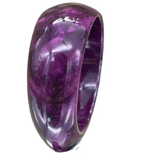 Nouveau Bracelet Jonc Fantaisie Fait Main en Résine d'Améthyste Violette, Bijou Unisexe Classique et Élégant de Créateur, Idéal pour Femme, Cadeau, Fête, Mariage - Product Image 3