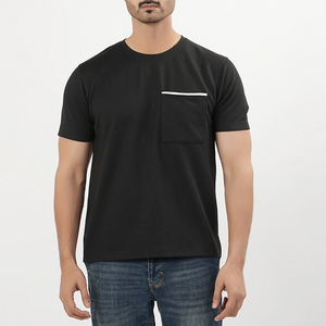 เสื้อยืดคอกลมแขนสั้นผ้าฝ้ายพรีเมียมสำหรับผู้ชาย กระเป๋าหน้าแบบมีลาย  ใส่สบาย ระบายอากาศได้ดี ไม่ยับง่าย รับผลิตแบบ OEM ODM - Product Image 1