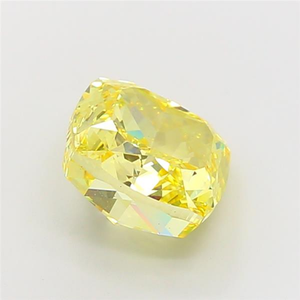Diamant de laboratoire de qualité supérieure, jaune vif fantaisie, taille coussin, 6,63 carats, VS2, diamant synthétique non monté, certifié IGI, diamant CVD. - Product Image 3