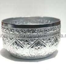 Plat de service en aluminium de style floral décoratif, bol pour bonbons, toffees, biscuits, plateau de service, plateaux en métal, bols de centre de table - Product Image 2