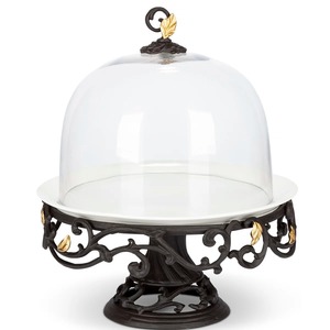Three Tier White Cake Stand With Crystal Accents Multi Layer Display Platter Reusable Plastic Cake <b>Tools</b> - Product Image 2