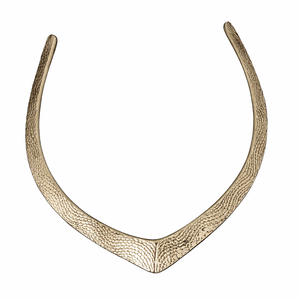 Nouvelle Collection Collier en Laiton Vintage à Motif Martelé Finition Argentée pour Fêtes et Mariages, Collier Torque, Collier Ras du Cou - Product Image 5