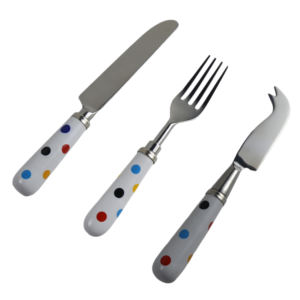Juego de Cubiertos de Metal Sólido con Diseño Decorativo y Mango de Cerámica, Ideal para Comer, Tenedor, Vajilla para el Hogar, Utensilios de Cocina - Product Image 2