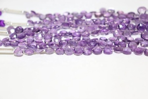 Excelente Gema Suelta de Amatista Brasileña Natural Facetada en Forma de Rondelle con Diseño de Perforación Lateral en Forma de Corazón para la Fabricación de Joyas - Product Image 3