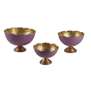 Ensemble de 3 Urli en métal rond au design élégant pour la décoration de la maison, décoration de table pour les fêtes, en vente à prix avantageux en 2023 - Product Image 4