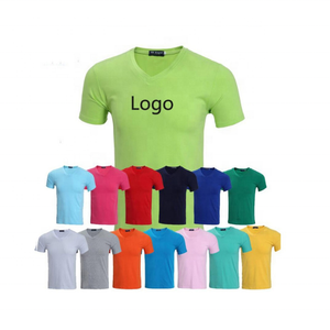 ผ้าฝ้าย 100% เย็บปักถักร้อยโลโก้พิมพ์กีฬากลางแจ้ง V คอออกกําลังกาย SLIM FIT Casual hip hop ป้ายที่กําหนดเองผู้ชาย T เสื้อ - Product Image 6