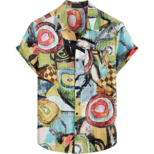 เสื้อเชิ้ตฮาวายวินเทจสำหรับผู้ชายแขนสั้นพิมพ์ลายเสื้อเชิ้ตอโลฮาเสื้อลำลองชายหาดวันหยุดฤดูร้อน - Product Image 4