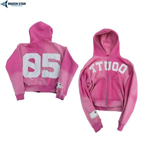 Heavyweight Cotton Zip-Up Hoodie Unisex Premium Fleece Hooded Sweatshirt Winter Plain Dyed Custom Logo Wholesale - Product Image 3