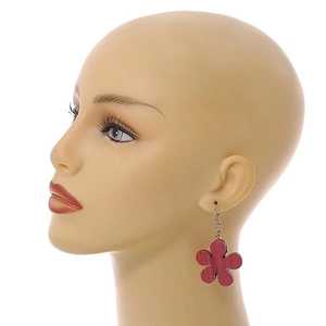 Boucles d'oreilles pendantes en bois islamiques MN EXPORTS pour femmes, style mignon, bijoux tendance, couleur rose - Product Image 4