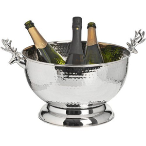 Luxury Metal Silver Plated Champagne Bucket Wine <b>Cooler</b> Bowl Large Vintage Style Ice Bucket Beverage Serving Tub Party Barware - Product Image 6