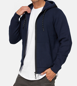 Sweat à capuche zippé pour homme, style streetwear, doublure polaire respirante, délavage acide, coupe oversize, mode décontractée, durable, OEM ODM - Product Image 5