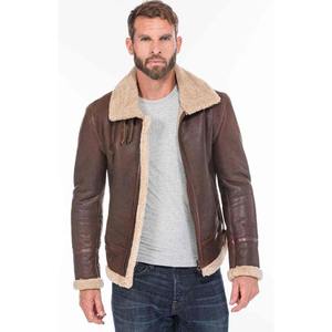 Veste en cuir de mouton pour homme avec col montant, manches longues, capuche, imperméable et respirante, écologique, personnalisable - Product Image 5