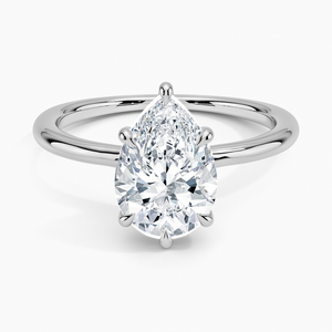 Bague de fiançailles en moissanite taille poire 2 carats, bague solitaire en or jaune, bague de mariage, bijoux fins personnalisés - Product Image 3