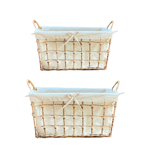 Natural Water Hyacinth Seagrass Rattan Bamboo <b>STORAGE</b> <b>BASKET</b> with Frame and Cotton Liner for Laundry and <b>Storage</b> Use - Product Image 1