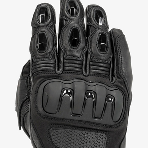 Leather Racing Gloves Full <b>Finger</b> Adjustable Wrist <b>Strap</b> Buckle Closure Non Slip For Riding Male Universal Season - Product Image 4