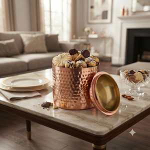 Pure Copper <b>Kitchen</b> <b>Storage</b> Canister Set with Airtight Lid, Copper <b>Storage</b> <b>Jar</b> <b>for</b> Salt Sugar Tea Coffee Spices, Handmade Food - Product Image 4