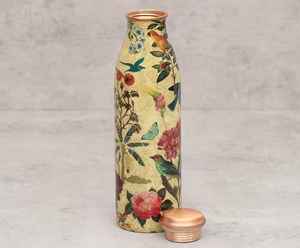 Botella de Agua de Cobre Puro con Estampado Floral y Adhesivo de Esmalte Duradero para Beber en Casa, Villa u Hotel, Unisex - Product Image 3